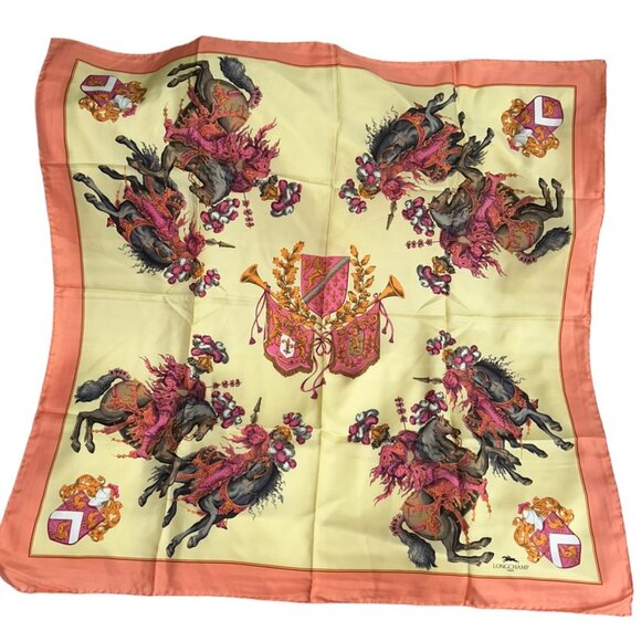 Longchamp Paris France NEW STUNNING 100% Silk Horse Equestrian Scarf 34"… - Picture 1 of 9